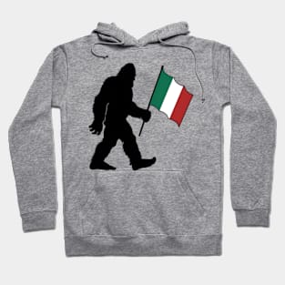 Bigfoot Holding an Italian Flag Hoodie